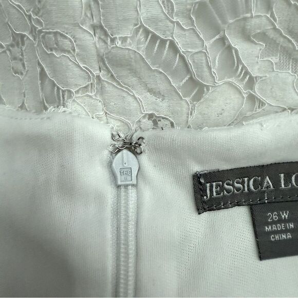 Jessica London Handkerchief White Lace Dress Women’s Plus Size Dress - Picture 5 of 7